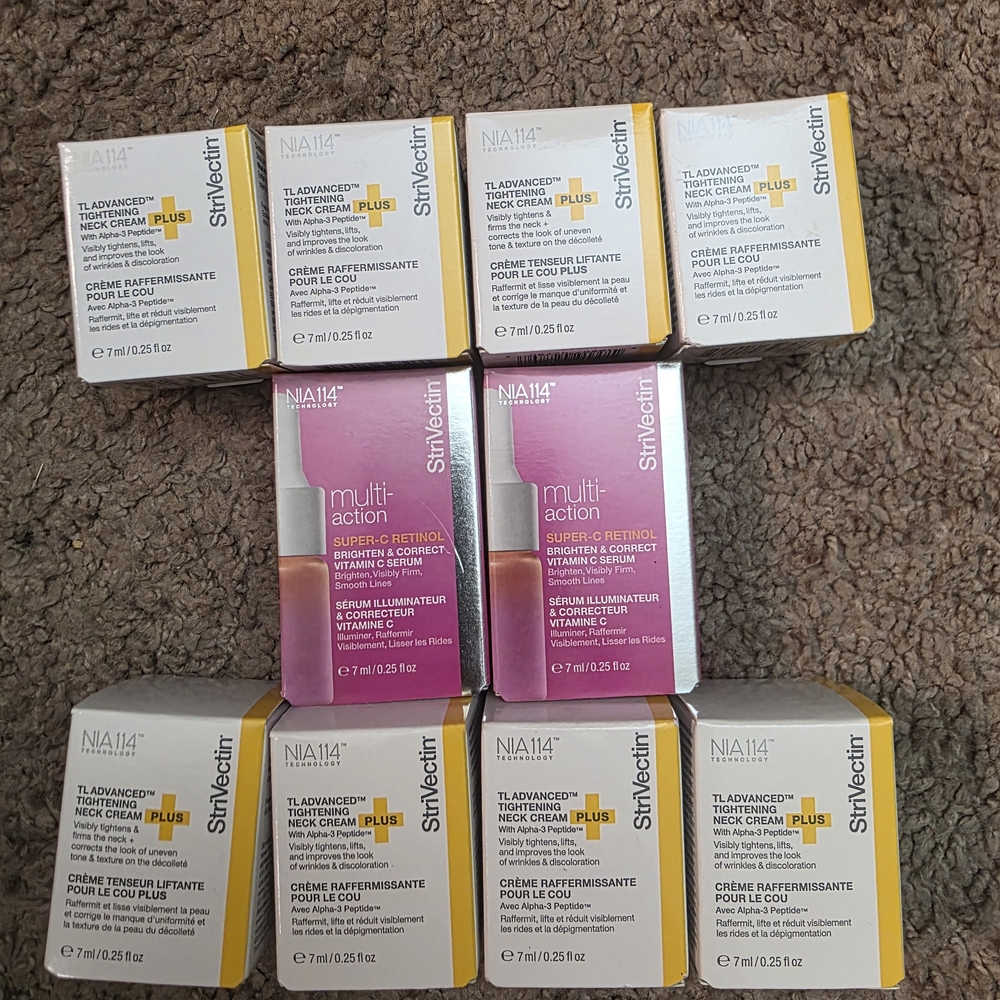 StriVectin Skincare Bundle – 10 Deluxe Travel Sizes (Neck Cream + Retinol Serum)